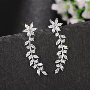 Vine Climber Earrings for Women - Silver Tone New